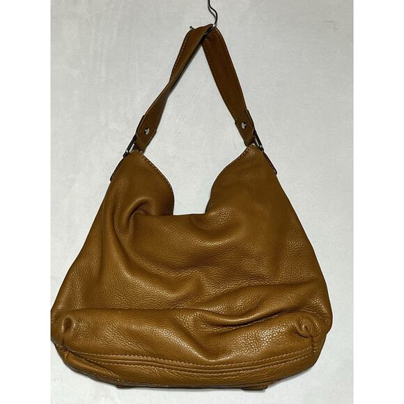 Michael Kors Leather Double Buckle Hobo Saddle Bag Brown Slouchy Satchel Handbag - Picture 2 of 13